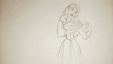 Sleeping Beauty Animation--Look at the way her hair moves, the way the lines in that skirt move, everything is perfect! HAND DRAWN!