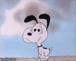 Snoopy bitten by a love bug./lisa | image tagged in gifs | made w/ Imgflip video-to-gif maker