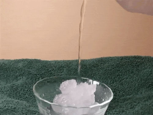 Supercooled water freezes on contact with ice. | 32 Mesmerising GIFs That Will Make You Fall In Love With Science