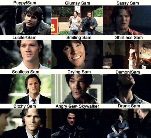 Supernatural gifs - the many expressions of Sam Winchester