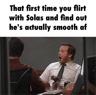 That first time you flirt with Solas and find out he's actually smooth af GIF