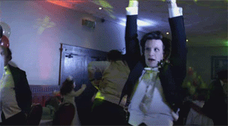 The 11th doctor dancing the Drunk Giraffe at Amy and Rory's wedding