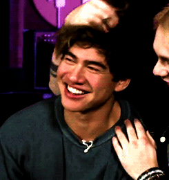 The lads teasing Calum because he can't keep his eyes off you