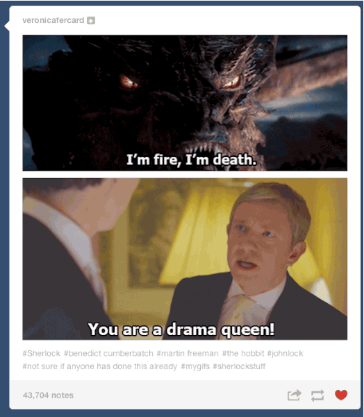 There were many amazing references to some of Benedict Cumberbatch's other roles. | Tumblr Reacts To 