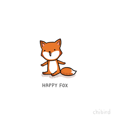 This fox is really happy and wants to share its happiness with you. :-
