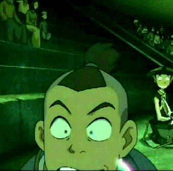 This GIF omg makes my life << I really love the person in the backround all freaked out<<< you mean Aang....
