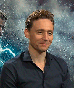 Tom apologizing because the interviewer's Tumblr dash is filled with Loki pictures. His little embarrassed eyeroll though.