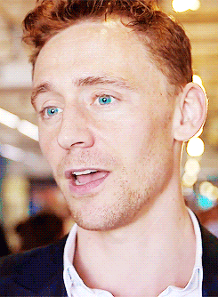 Tom Hiddleston GIF super blue eyes alert. I do believe he is saying 