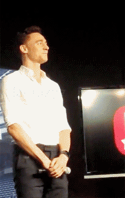 Tom Hiddleston gif.. WATCHING THIS OVER AND OVER SOMEONE STOP ME || Just boogie on down, Tom... :D