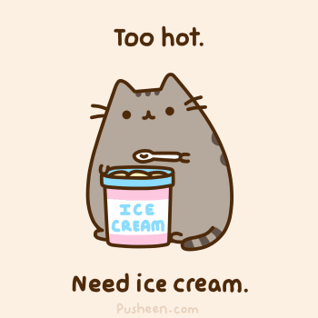 too-hot-need-ice-cream-cat-animation  40+ Best Animated Art Gifs  Mmm...ice cream.