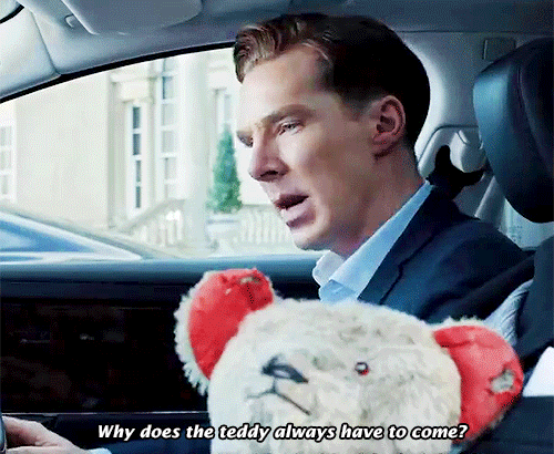 WHAAAT??? What is this from?! Loving the look he gives the teddy bear when it turns towards him though.