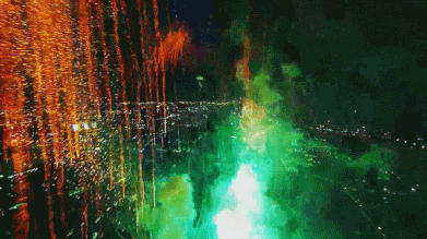 What it looks like when you fly a drone through a fireworks show: | 21 GIFs That Are Actually Worth Looking At