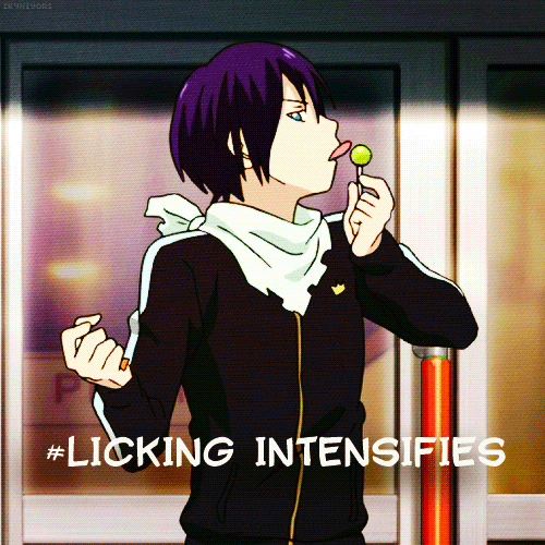 Yato and his lollipop. ~Noragami