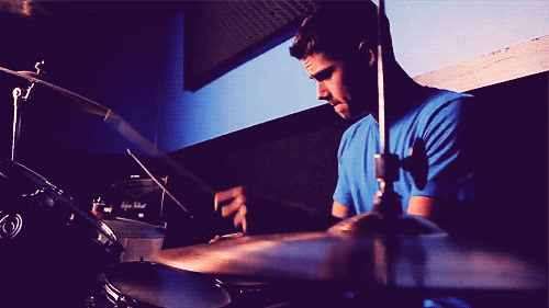 Zach playing the drums... I think I want him to be in a band...?