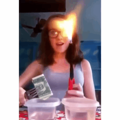 girl burning money