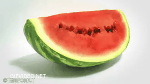 broken piece of watermelon