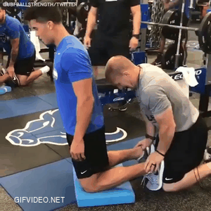 UB Football player makes this exercise look easy.