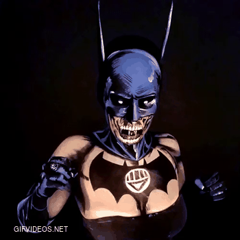 Black Lantern Batman body paint