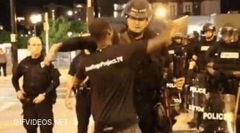 brutal confrontation with the police
