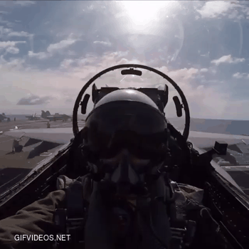 F18 taking off from an aircraft carrier
