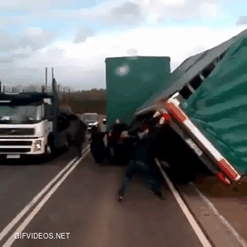 Flipped truck? Hold my beer! 