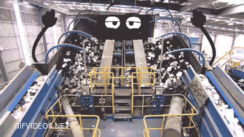 Gifs of eyes on recycling machines. OC m8.