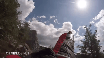 Peregrine Falcon shows base jumper in a wing suit who's the fastest