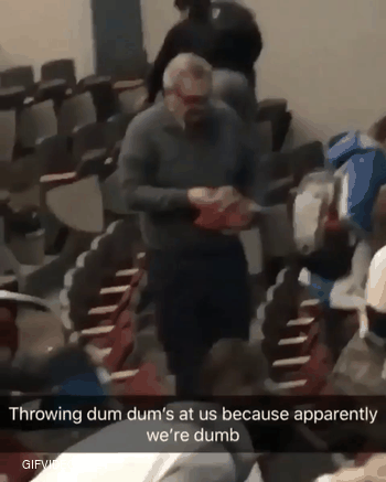 Professor hands out Dum Dums after a pop quiz