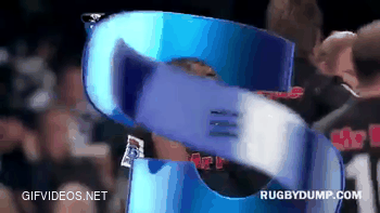 Rugby player displays amazing strength to save his team mate from potentially serious injury.